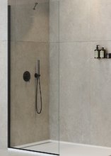 Душевая стенка со свободным входом Cezares Liberta-L-1-TB-70-C-NERO, 70 см, стекло прозрачное, профиль черный матовый