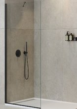 Душевая стенка со свободным входом Cezares Liberta-L-1-TB-90-C-NERO, 90 см, стекло прозрачное, профиль черный матовый