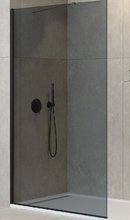 Душевая стенка со свободным входом Cezares Liberta-L-1-TB-120-GR-NERO, 120 см, стекло графит, профиль черный матовый