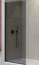 Душевая стенка со свободным входом Cezares Liberta-L-1-TB-80-GR-NERO, 80 см, стекло графит, профиль черный матовый