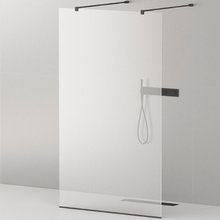 Душевая стенка Cezares Liberta 110 см со свободным входом, стекло прозрачное, профиль черный, LIBERTA-L-2-110-120-C-NERO