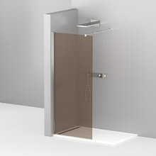 Душевая стенка Cezares Liberta 120 см со свободным входом, стекло бронза, профиль хром, LIBERTA-L-1-120-120-BR-Cr