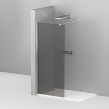 Душевая стенка Cezares Liberta 100 см со свободным входом, стекло графит, профиль хром, LIBERTA-L-1-100-120-GR-Cr