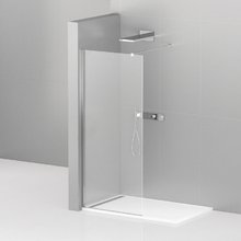 Душевая стенка Cezares Liberta 100 см со свободным входом, стекло прозрачное, профиль хром, LIBERTA-L-1-100-120-C-Cr