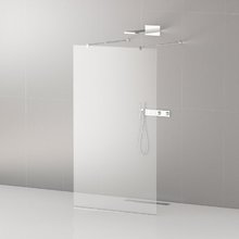 Душевая стенка Cezares Liberta 140 см, со свободным входом, стекло прозрачное, профиль хром, Liberta-L-2-140-C-Cr