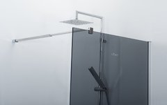 Душевая стенка Cezares Liberta 90 см, со свободным входом, стекло графит, профиль хром, Liberta-L-1-90-GR-Cr