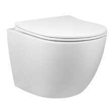 Подвесной безободковый унитаз Vincea Globo VT1-14S, крышка микролифт, тонкая, белый