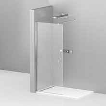 Душевая стенка Cezares Liberta 120 см, со свободным входом, стекло прозрачное, профиль хром, Liberta-L-1-120/210-C-Cr