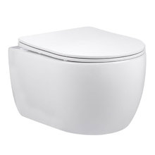 Подвесной безободковый унитаз Vincea Evo, крышка микролифт, ультратонкая, белый, VT1-34S