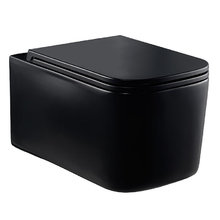 Подвесной безободковый унитаз Vincea Ultra VT1-32MB, крышка микролифт ультратонкая, черный матовый