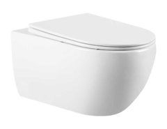Подвесной безободковый унитаз Vincea Evo, крышка-сиденье с микролифтом, белый, VT1-34