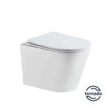 Подвесной безободковый унитаз Vincea Piatti VT1-11T, сиденье ультратонкое soft-close, цвет белый