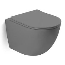 Подвесной безободковый унитаз Vincea Globo VT1-14SMG, крышка микролифт, тонкая, серый матовый