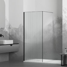 Душевая стенка RGW WA-08B Walk In, 70 см, стекло ребристое, профиль черный, 06100807-154