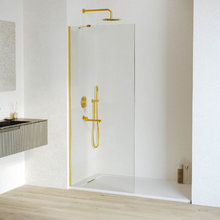 Душевая стенка RGW WA-110Gb Walk In 351011011-16, 110 см, стекло прозрачное, профиль золото брашированное