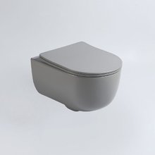 Подвесной безободковый унитаз Vincea Evo, ультратонкое soft-close сиденье, цвет серый матовый, VT1-34SMG