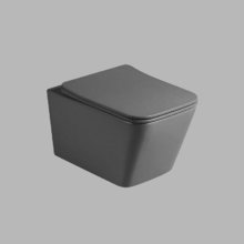 Подвесной безободковый унитаз Vincea Q-Line VT1-12MA, ультратонкое soft close сиденье, цвет антрацит матовый