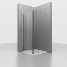 Душевая стенка RGW Z-050-2-B, 90 см, стекло тонированное, профиль черный матовый, 352205209-34