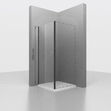 Душевая стенка RGW Z-050-1-B, 90 см, стекло прозрачное, профиль черный матовый, 352205109-14
