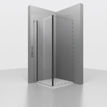 Душевая стенка RGW Z-050-3-B, 120 х 200 см, стекло прозрачное, профиль черный матовый, 352253112-14