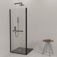 Душевая стенка RGW Z-060-1B, 100 х 185 см, стекло прозрачное, профиль черный матовый, 352206100-14