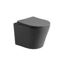 Подвесной безободковый унитаз Vincea Piatti VT1-11SMA, ультратонкое soft-close сиденье, цвет антрацит матовый