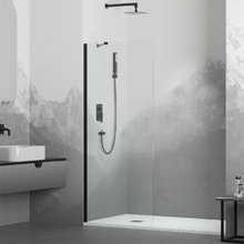 Душевая стенка RGW WA-102B Walk In, 120 см, стекло прозрачное, профиль черный, 351010212-14