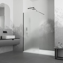 Душевая стенка RGW WA-010B Walk In, 70 см, стекло матовое сатинат, профиль черный, 351001007-24