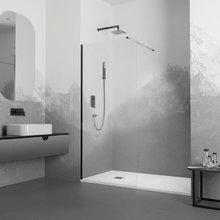 Душевая стенка RGW WA-010B Walk In, 110 см, стекло прозрачное, профиль черный, 351001011-14