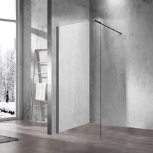 Душевая стенка Vincea Walk-In 100 см со свободным входом, стекло прозрачное, профиль воронёная сталь, gunmetal, VSW-1H100CLGM