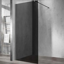 Душевая стенка Vincea Walk-In 120 см со свободным входом, стекло тонированное, профиль воронёная сталь, gunmetal, VSW-1H120CGGM