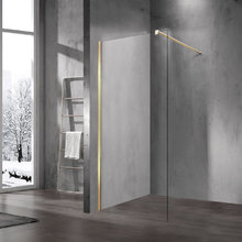 Душевая стенка Vincea Walk-In, со свободным входом, 120 см, стекло прозрачное, профиль матовое золото, VSW-1H120CLG