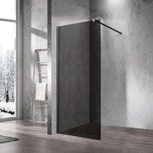 Душевая стенка Vincea Walk In 120 см, стекло тонированное, профиль чёрный матовый, VSW-1H120CGB