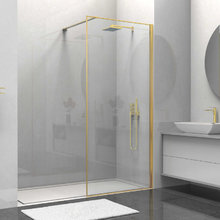 Душевая стенка со свободным входом Vincea Walk-In HS VSW-1HS900CLG, 90 см, стекло прозрачное, профиль брашированное золото