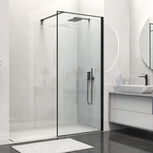 Душевая стенка со свободным входом Vincea Walk-In HS VSW-1HS900CLB, 90 см, стекло прозрачное, профиль черный матовый