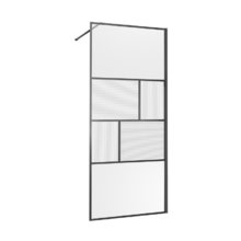 Душевая стенка Vincea Walk-In, 80 см, стекло прозрачное/рифленое, профиль воронёная сталь, gunmetal, VSW-1HC800CFGM