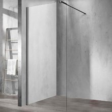 Душевая стенка Vincea Walk-In 90 см со свободным входом, стекло прозрачное, профиль воронёная сталь, gunmetal, VSW-1H900CLGM