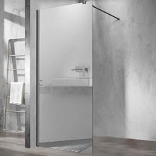 Душевая стенка Vincea Walk-In 80 см со свободным входом, стекло зеркальное, профиль воронёная сталь, gunmetal, VSW-1H800MRGM