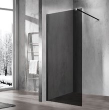 Душевая стенка Vincea Walk In 80 см, стекло тонированное, профиль чёрный матовый, VSW-1H800CGB