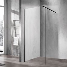 Душевая стенка Vincea Walk In 80 см, стекло прозрачное, профиль чёрный матовый, VSW-1H800CLB