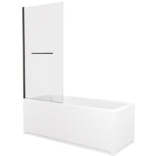 Шторка на ванну Allen Brau Priority, 3.31022.BBA, 80 см, профиль черный браш, стекло прозрачное