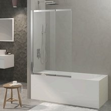 Душевая шторка на ванну Berges River S Slider 980, 065014, 98 см, стекло прозрачное, профиль хром