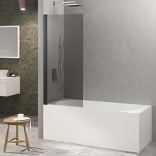 Душевая шторка на ванну Berges River S Black 900, 065017, 90 см, стекло тонированное, профиль черный матовый