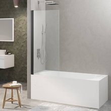 Душевая шторка на ванну Berges River S Black 900, 065013, 90 см, стекло прозрачное, профиль черный матовый