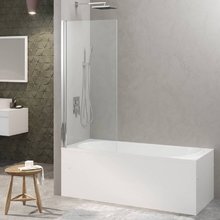 Душевая шторка на ванну Berges River S 900, 065012, 90 см, стекло прозрачное, профиль хром