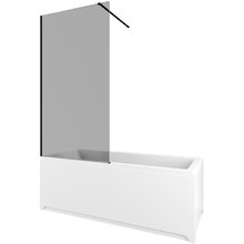 Шторка на ванну Allen Brau Infinity 3, 3.21064.BBA.T, 80 см, профиль черный браш, стекло тонированное