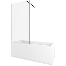 Шторка на ванну Allen Brau Infinity 3, 3.21063.BBA, 80 см, профиль черный браш, стекло прозрачное