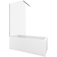 Шторка на ванну Allen Brau Infinity 3, 3.21061.BA, 80 см, профиль серебро браш, стекло прозрачное