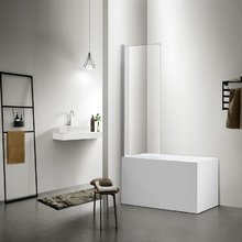 Шторка для ванны Aquatek 80 x 150 см, с держателем, прозрачное стекло, профиль хром, AQ DEL SBA 08015CH