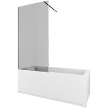 Шторка на ванну Allen Brau Infinity 3, 3.21062.BA.T, 80 см, профиль серебро браш, стекло тонированное